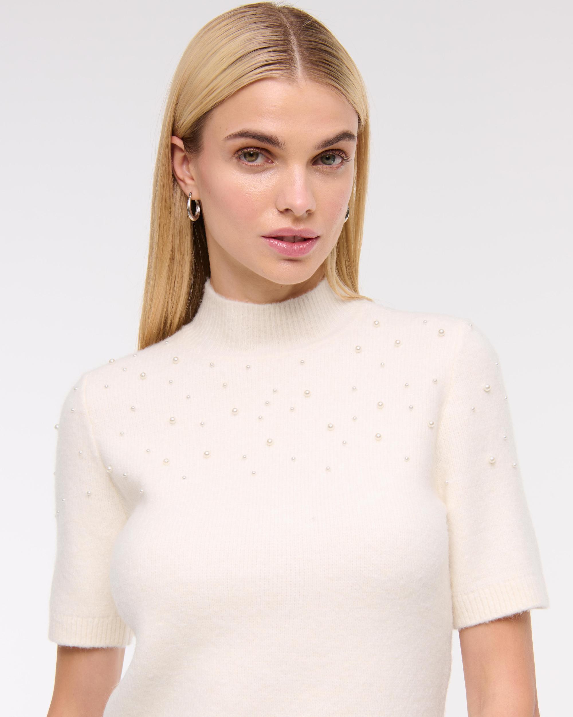 Lurex Mockneck Sweater Tee Product Image