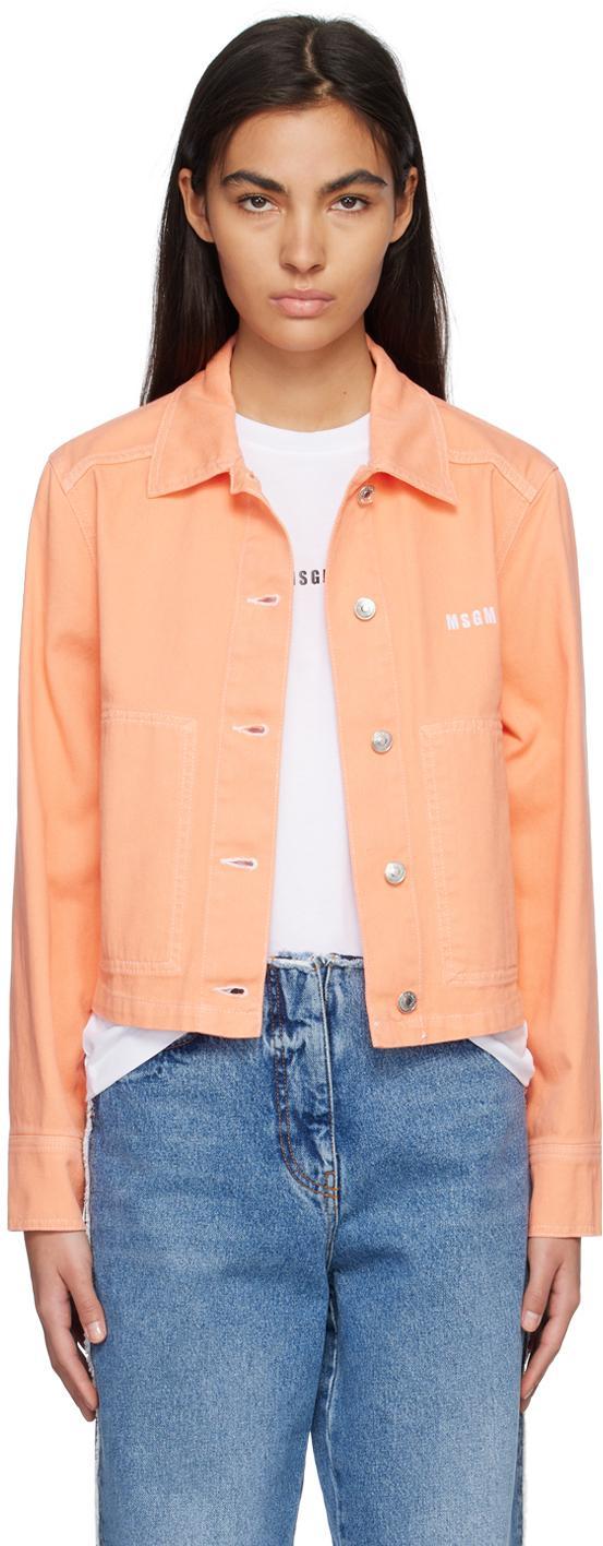MSGM Cropped Cotton Denim Jacket In <p><strong>gender:</strong> Women Product Image