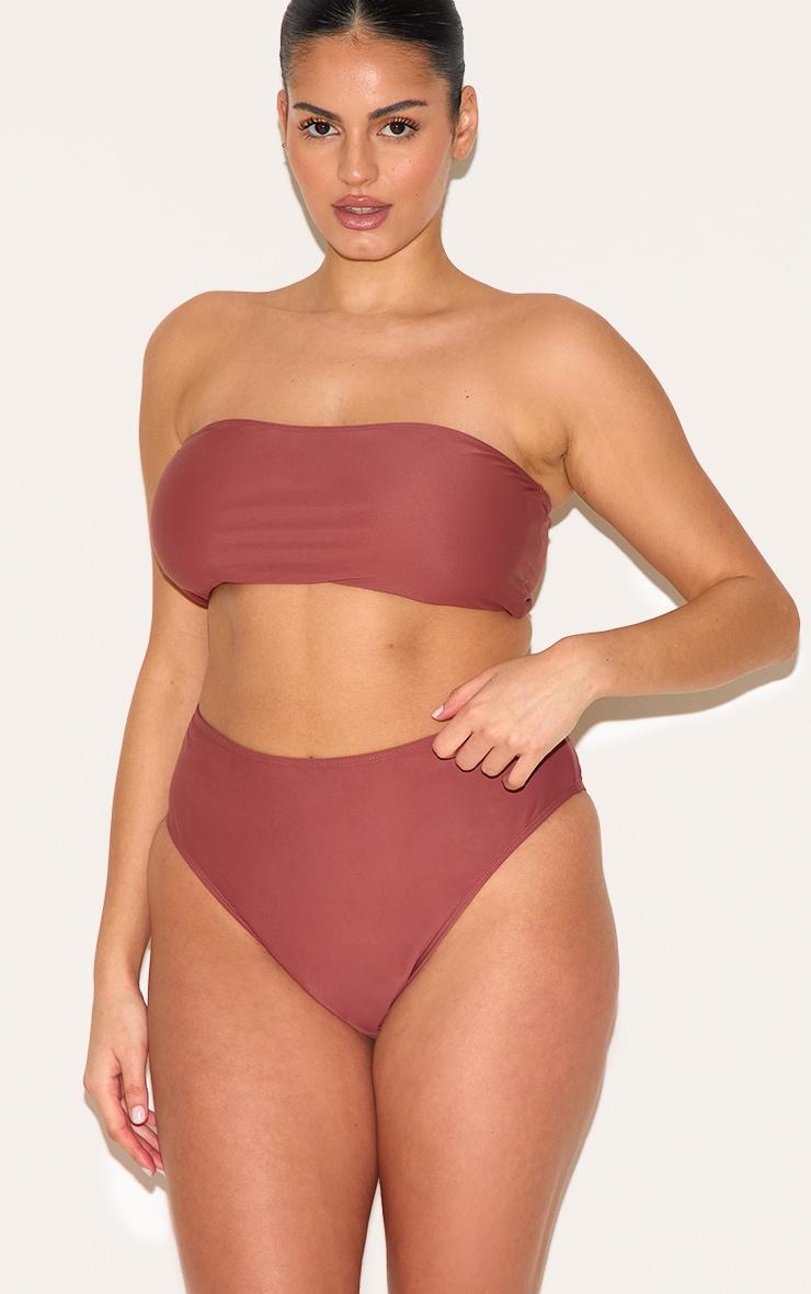 Plus Rust Basic Bandeau Bikini Top Product Image