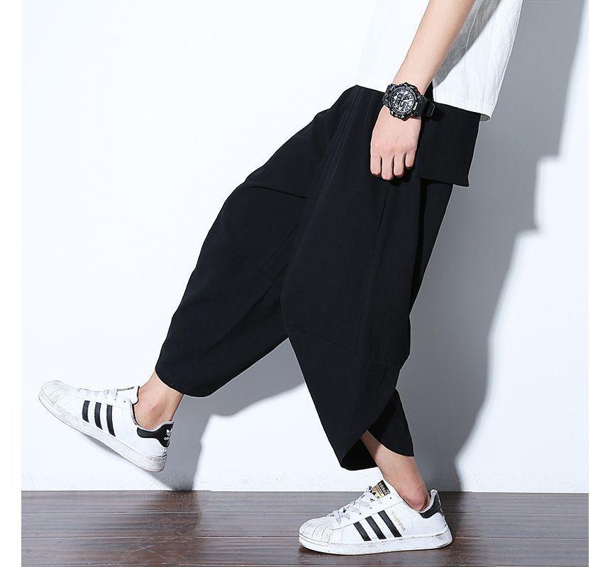 Plain Cropped Harem Pants Product Image