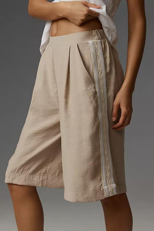 By Anthropologie Lace Side-Stripe Shorts Product Image