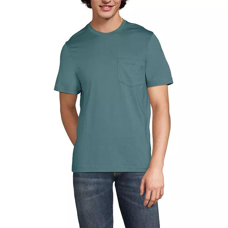 Men's Lands' End Supima Pocket Tee, Size: Medium, Black Product Image