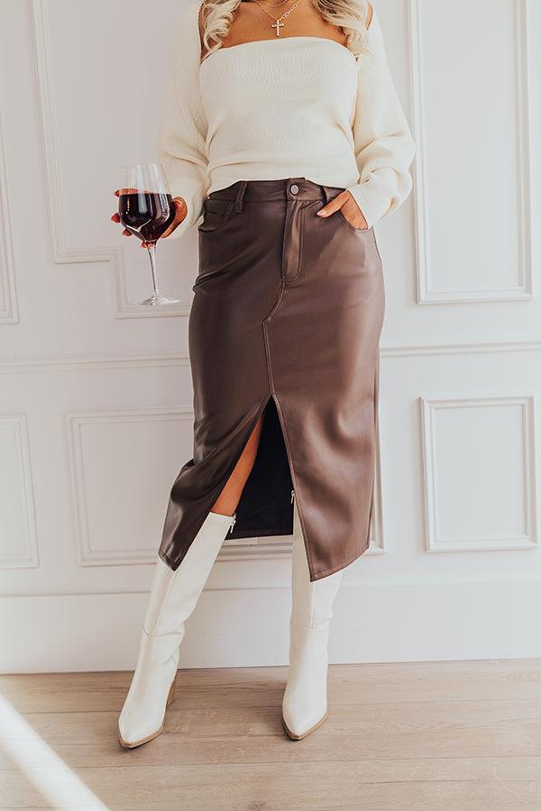 The Eras High Waist Faux Leather Skirt Product Image