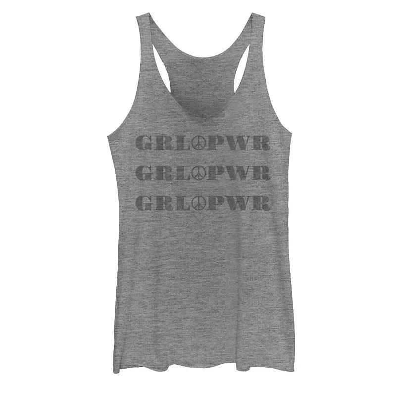 Juniors Female Bubble Red Text Tank Top, Girls Gray Grey Product Image