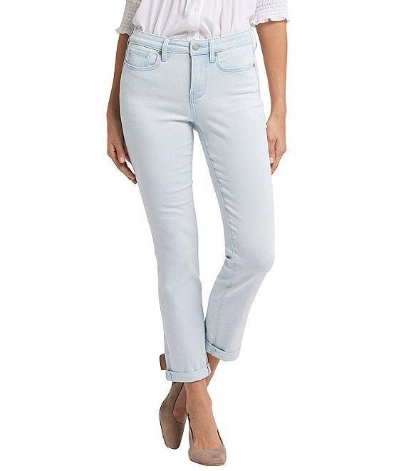 NYDJ Sheri Lift Tuck® Stretch Denim Slim Leg Rolled Cuff Cropped Denim Jeans Product Image
