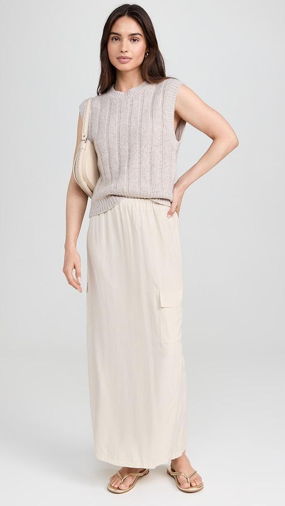 White + Warren Cashmere Marled Wide Rib Shell Sweater | Shopbop Product Image