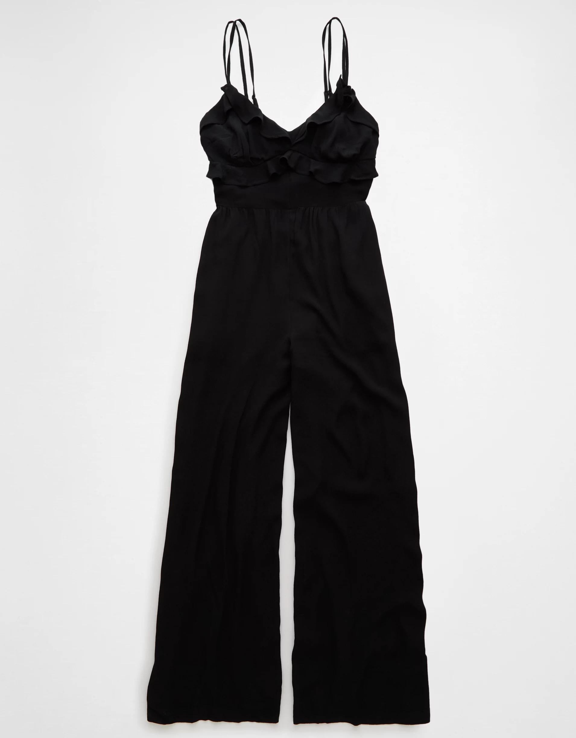 AE Ruffle Wide-Leg Jumpsuit Product Image