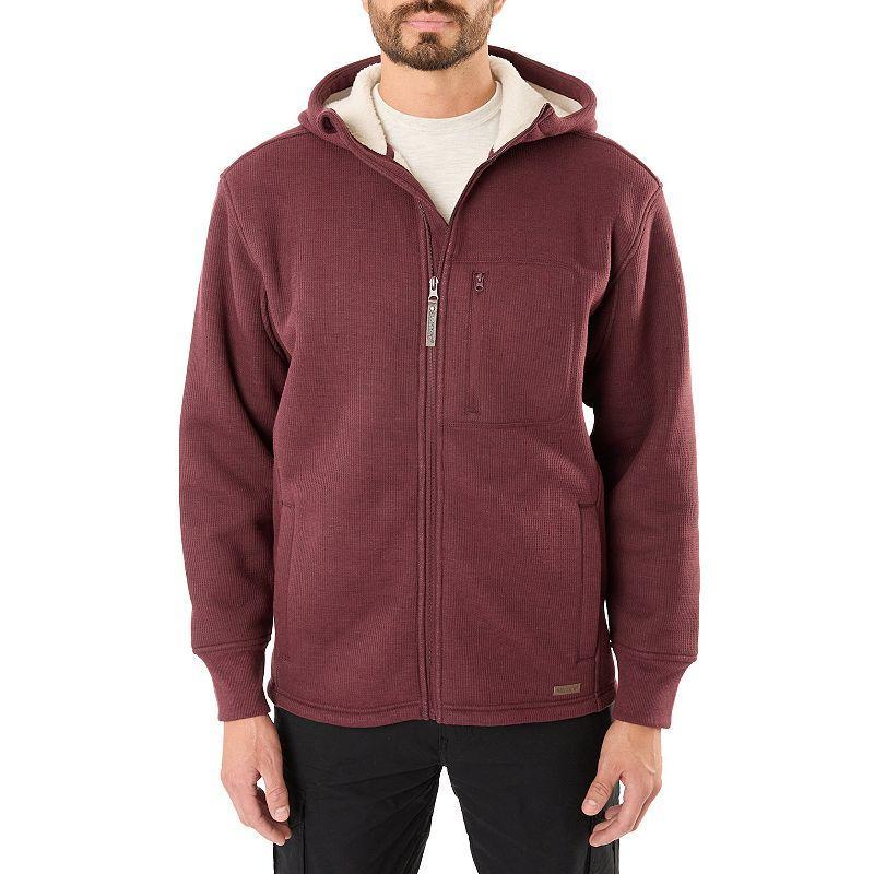 Big & Tall Smith's Workwear Sherpa-Lined Thermal Full-Zip Hooded Shacket, Men's, Size: 3XB, Grey Hazelnut Product Image