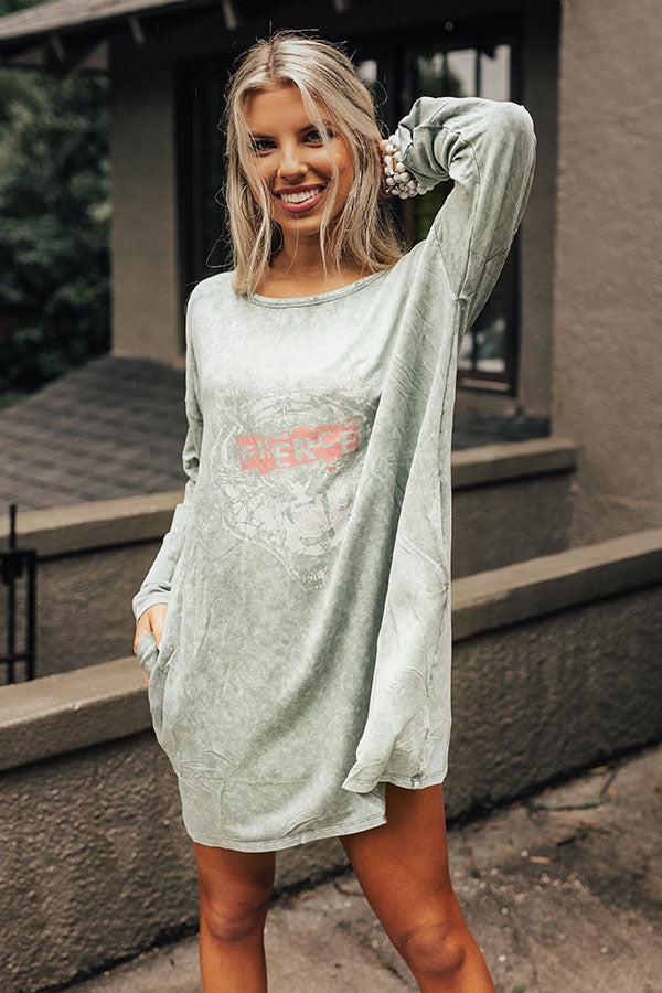 Fierce Vintage Long-Sleeve Graphic T-Shirt Dress Product Image