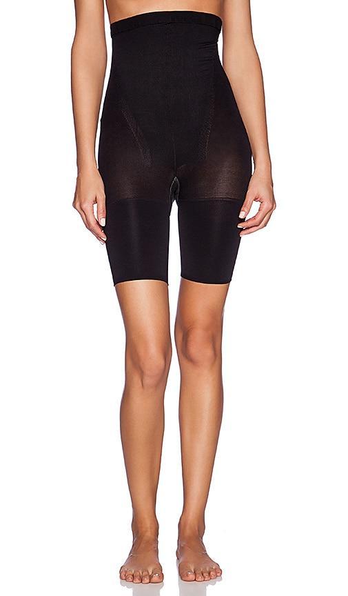 Spanx Everyday Seamless Shaping High-Waisted Mid-Thigh Shorts in beige Product Image