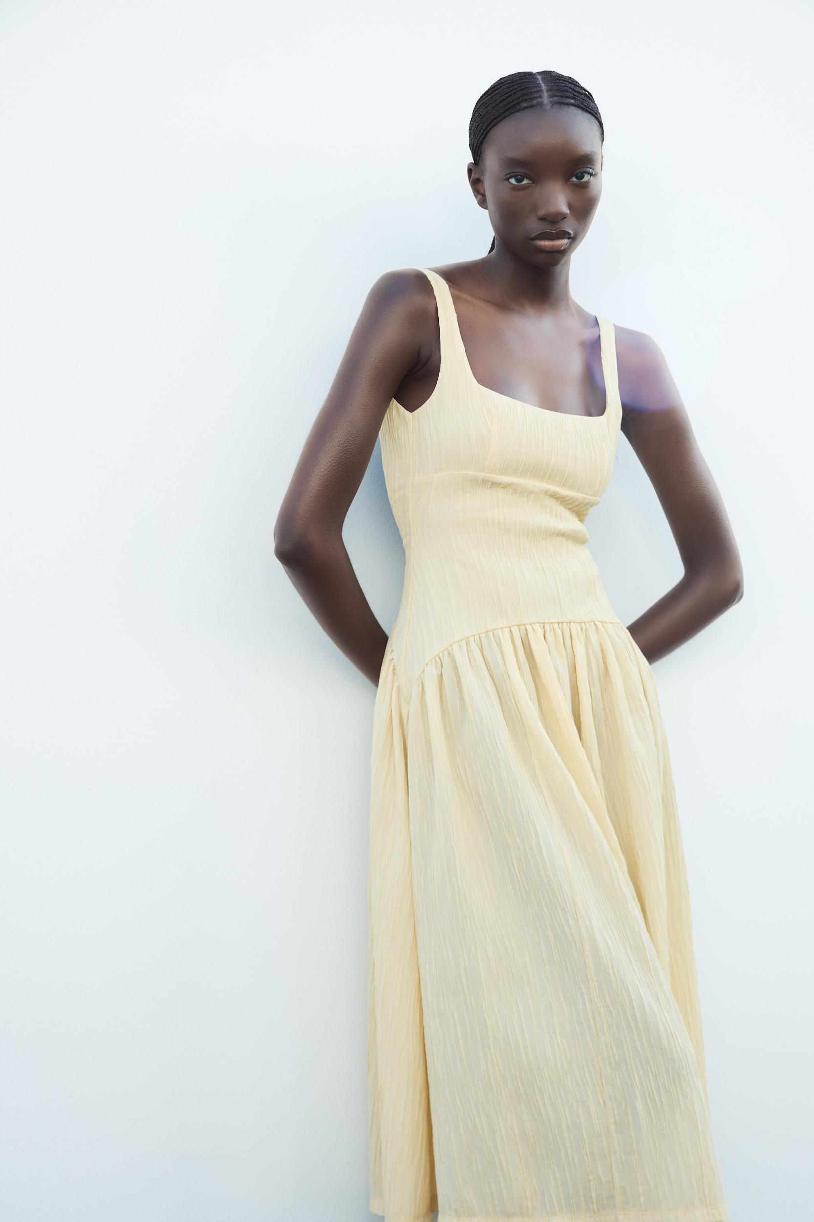 TEXTURED MIDI DRESS Product Image