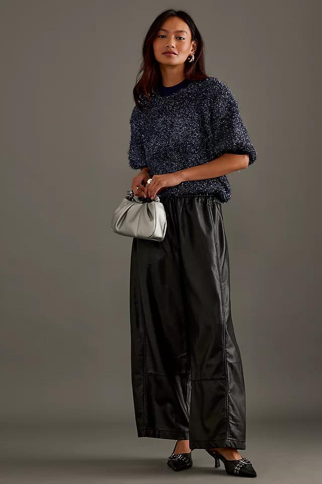 The Violette Short-Sleeve Tinsel Sweater by Maeve Product Image