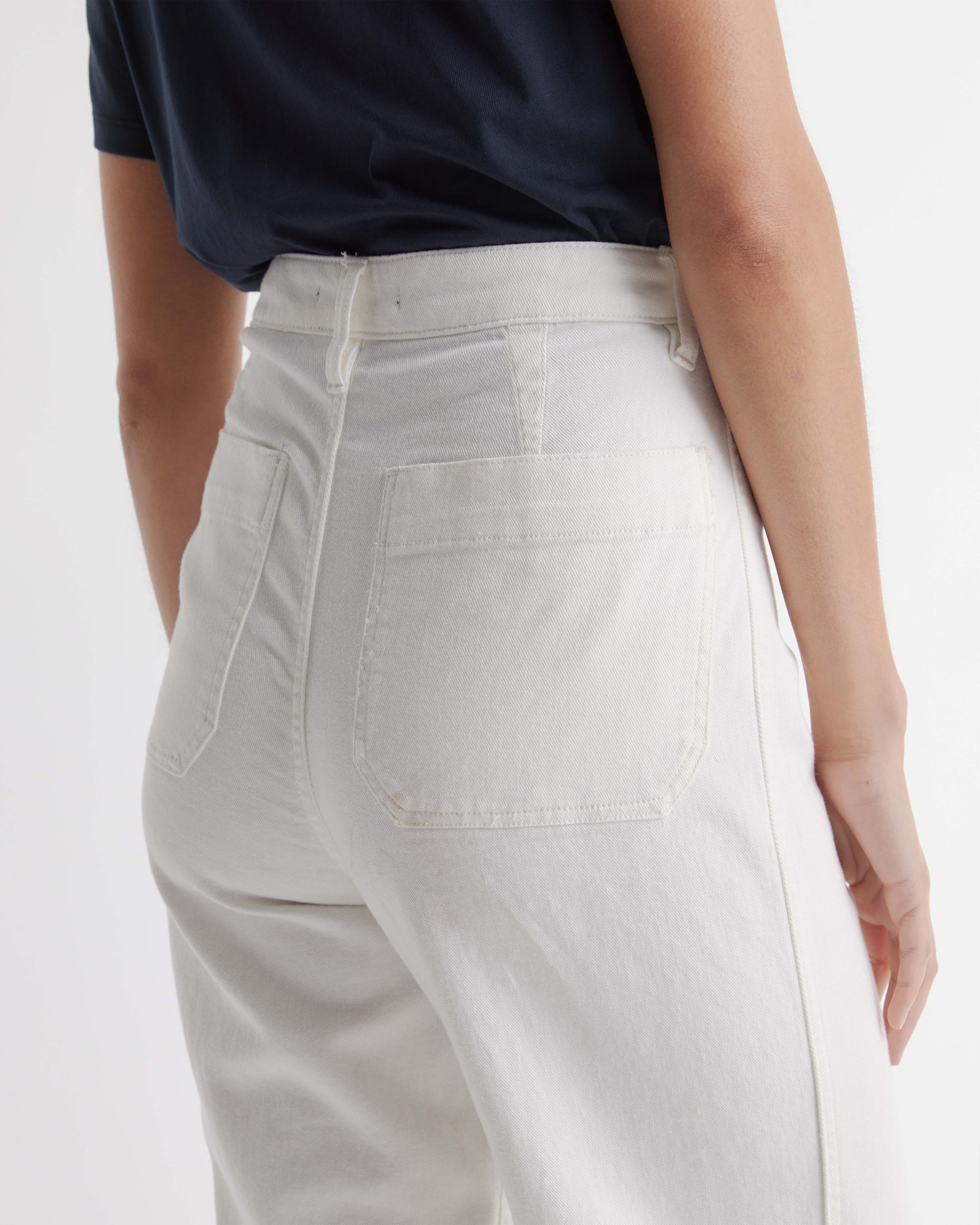 Quince | Women's Cropped Wide-Leg Chino Pants Stretch Cotton Twill Product Image