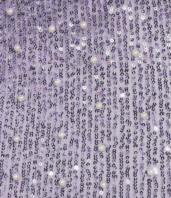 B. Darlin Sequin Pearl Cowl Neck Bodycon Mini Dress Product Image