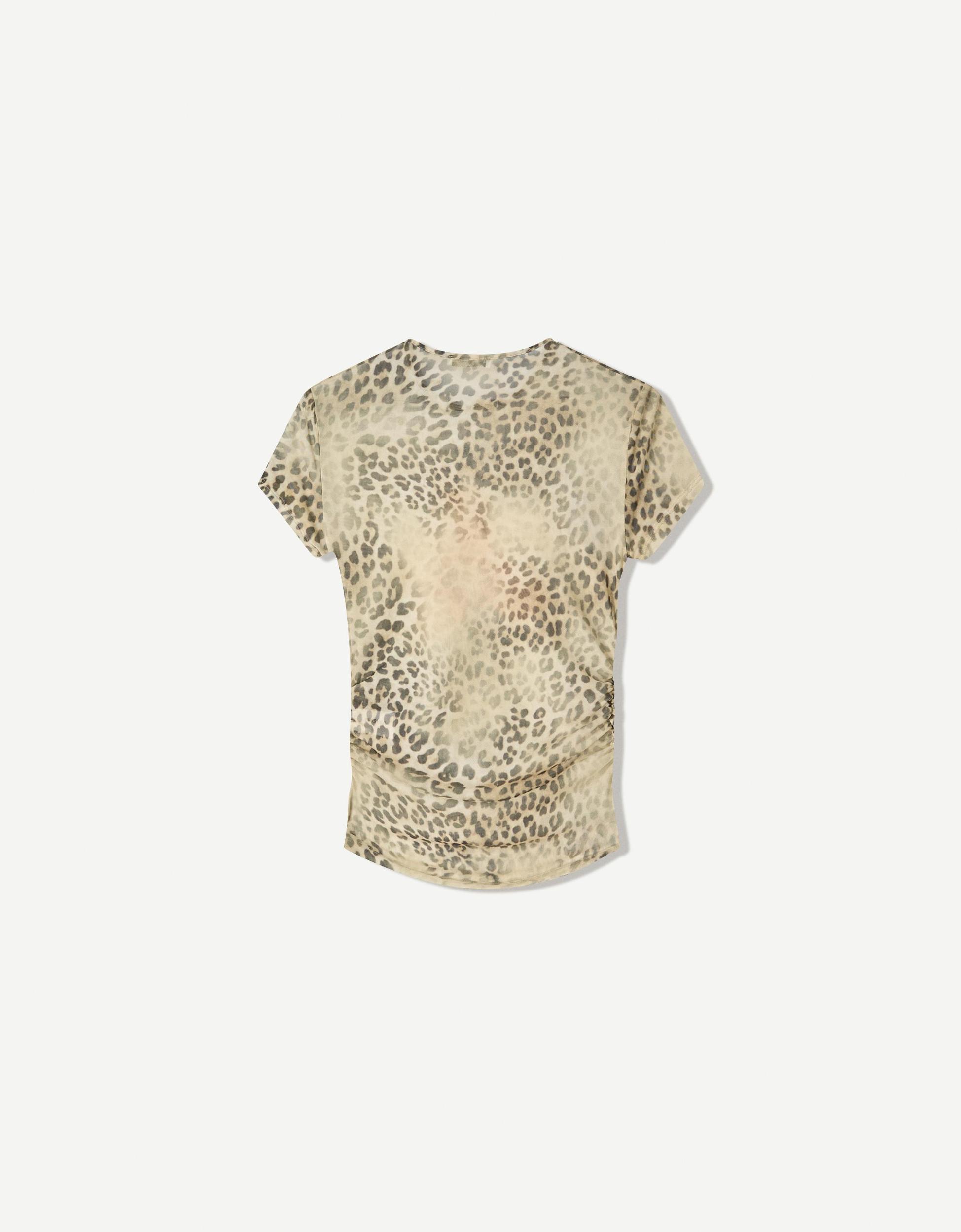 Printed short sleeve tulle T-shirt Product Image