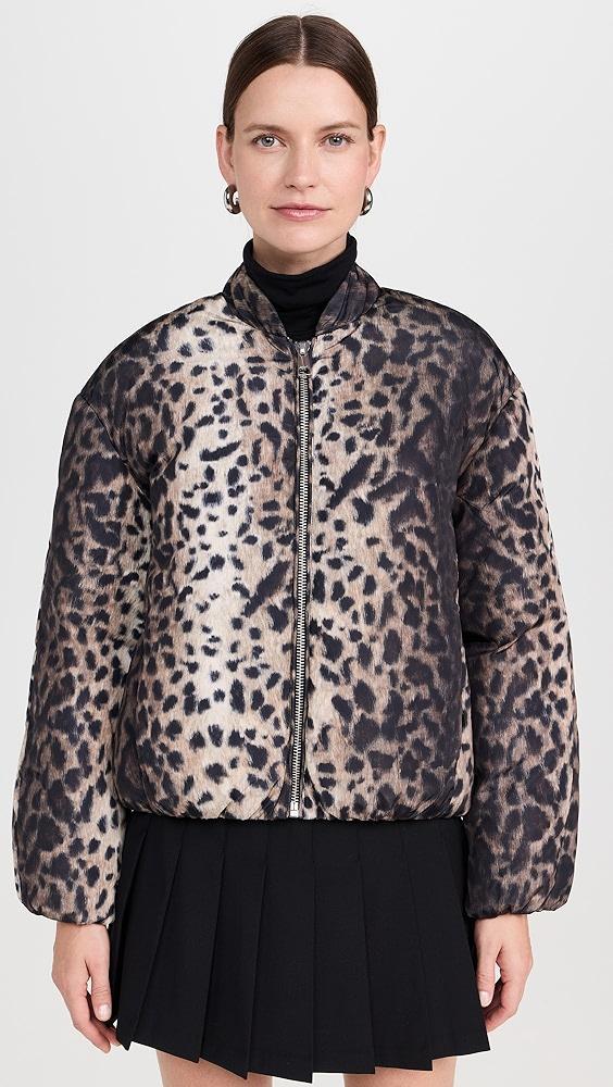Apparis Leni Leopard Padded Bomber Jacket | Shopbop Product Image