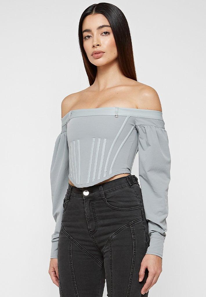 Technical Corset Top - Grey Female Product Image