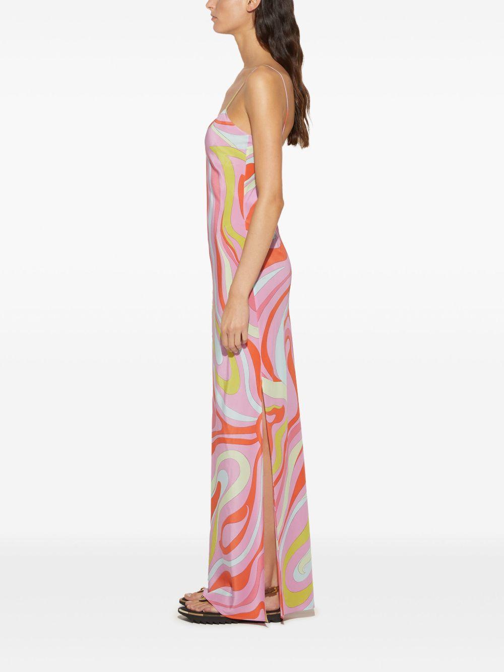 Marmo-print silk dress Product Image