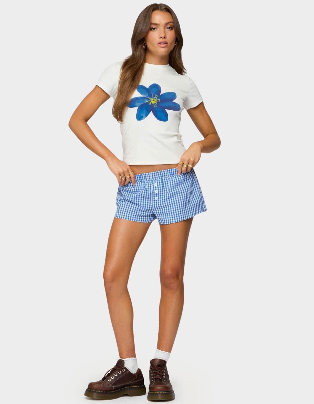 EDIKTED Marelle Flower Graphic Tee - WHITE Product Image