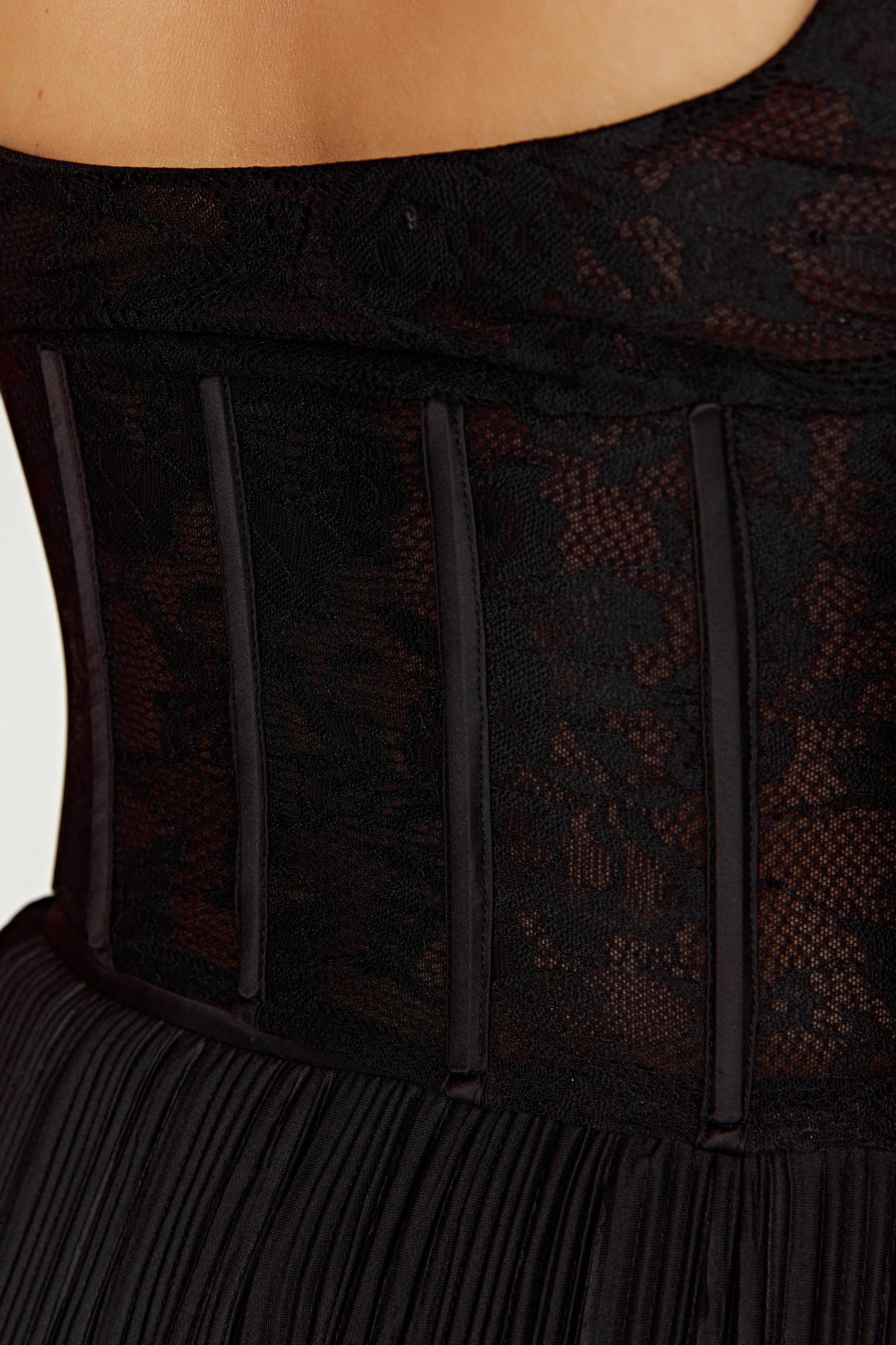 Elsie Lace Bustier Top - Black Product Image