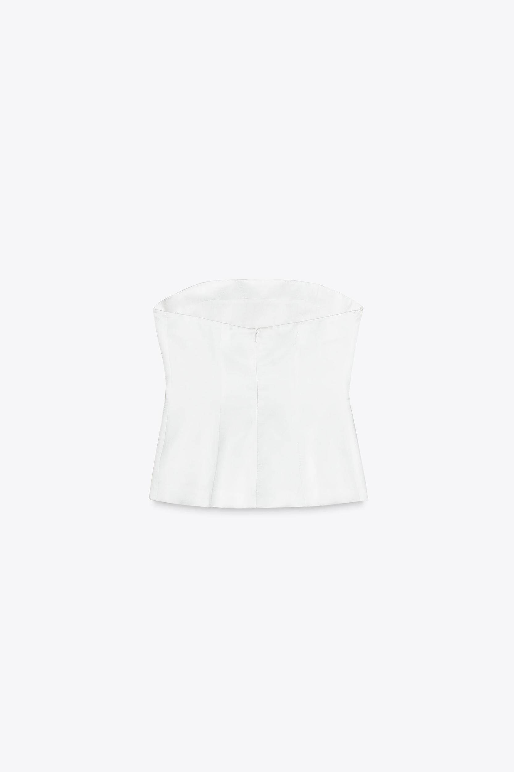 STRAPLESS SATIN EFFECT TOP Product Image