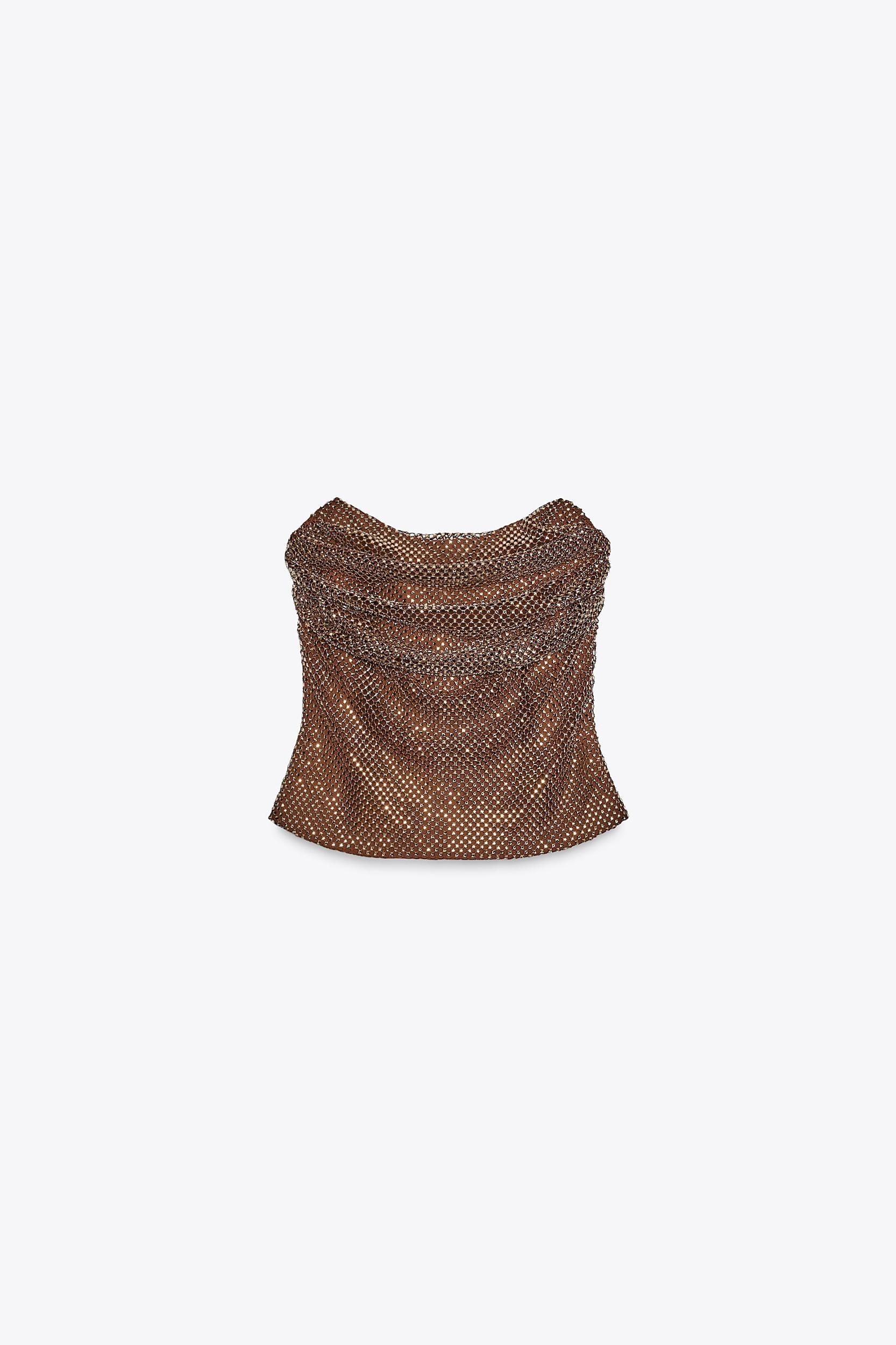 RHINESTONE DRAPED TOP Product Image