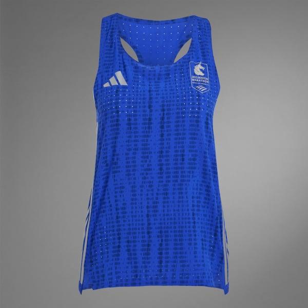 adidas Boston Marathon 2025 Adizero Tank Top Lucid Blue L Womens Product Image