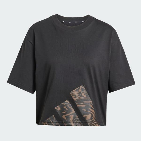 adidas Essentials Seasonals Animal Big Logo Boyfriend Tee Black M Womens Product Image