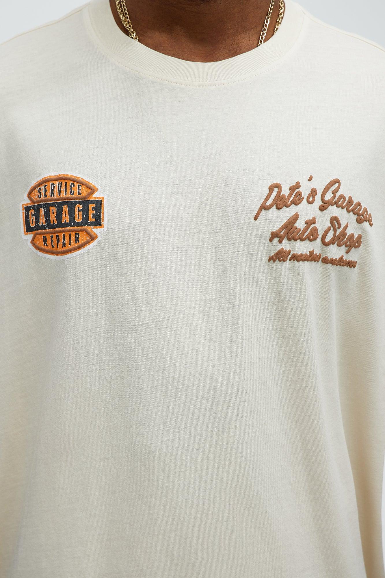 Pete's Garage Oversized Short Sleeve Tee - Cream Product Image