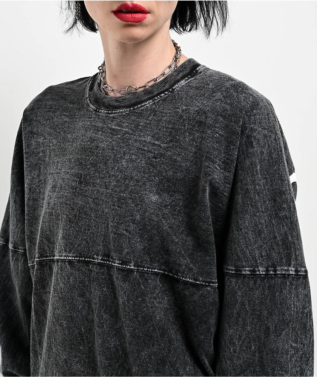 Spirit Jersey x Beetlejuice Black Mineral Wash Long Sleeve T-Shirt Product Image
