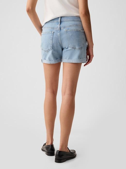 5 Mid Rise Denim Girlfriend Shorts Product Image