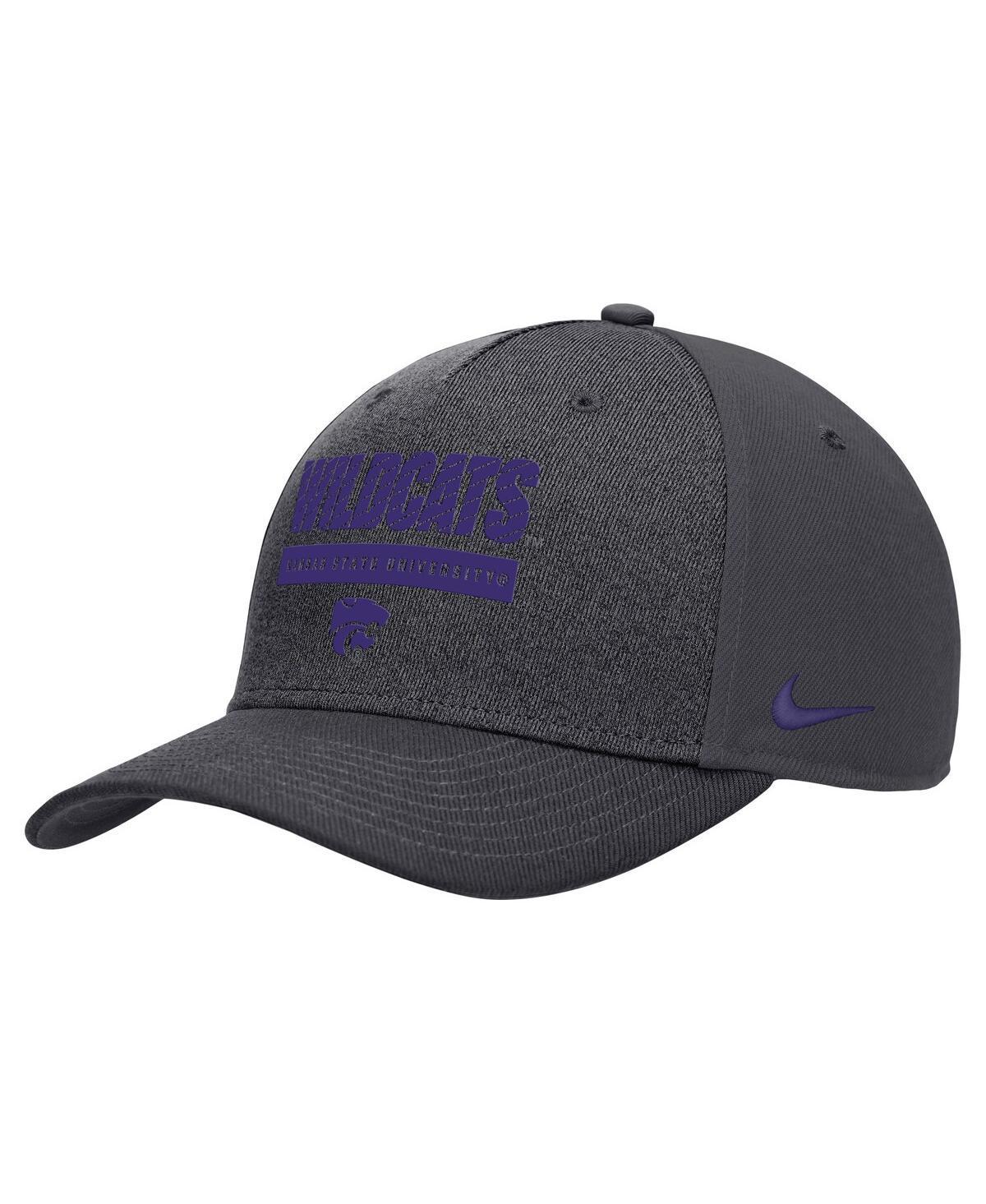 Mens Nike Charcoal Kansas State Wildcats 2024 Sideline Rise Performance Adjustable Hat Product Image
