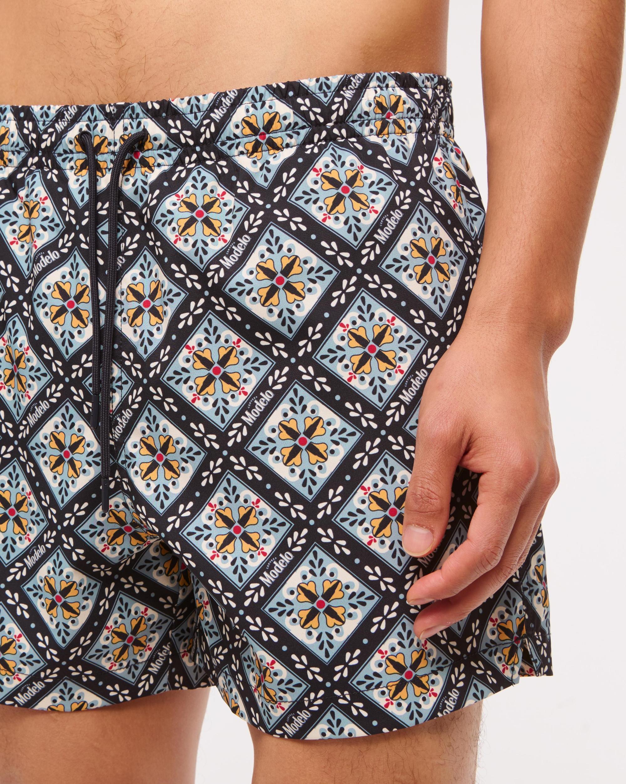 Pull-On Wide Seersucker Swim Trunk Product Image