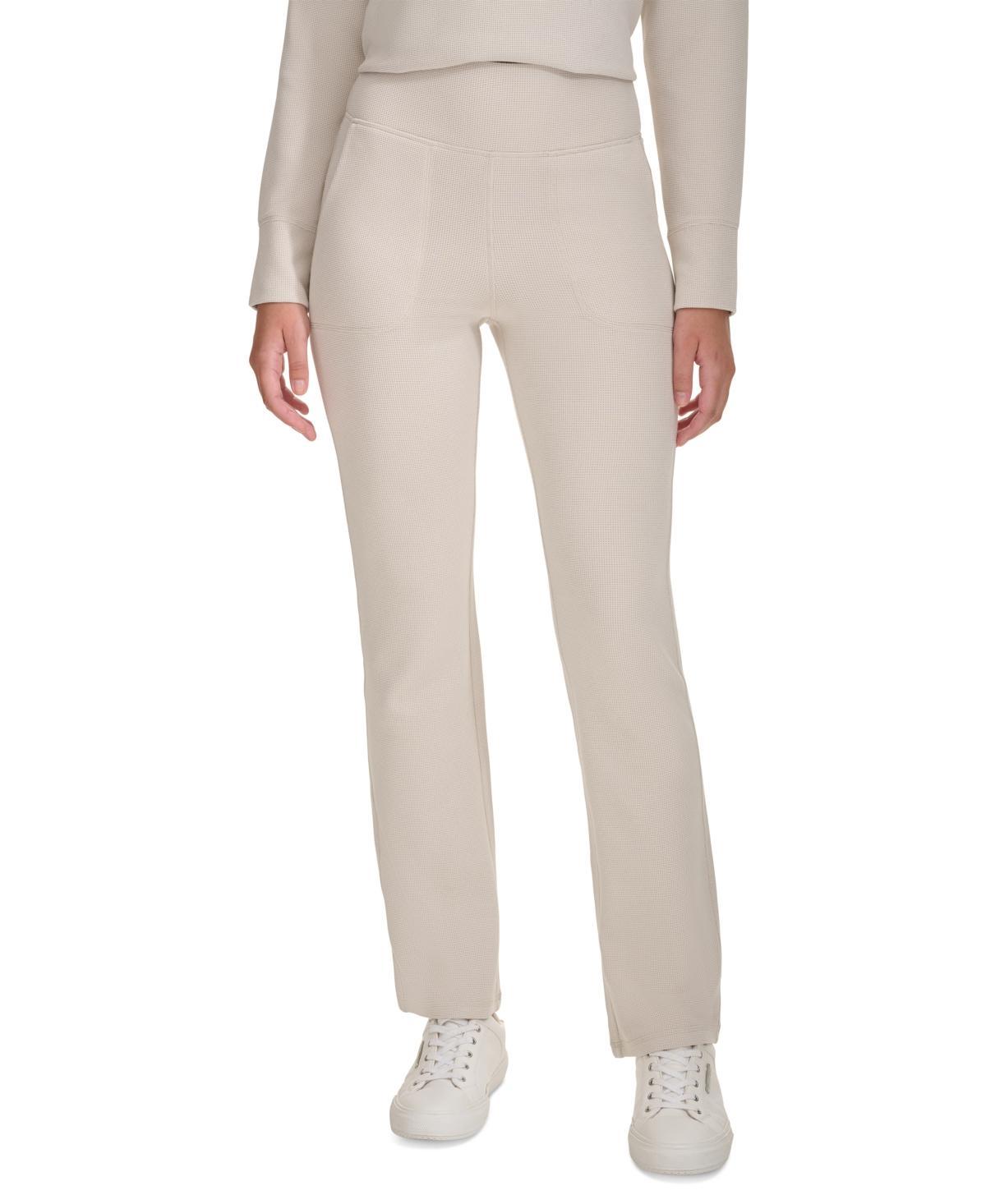 Calvin Klein Performance Womens Tech Waffle-Knit Flare-Leg Pants Product Image