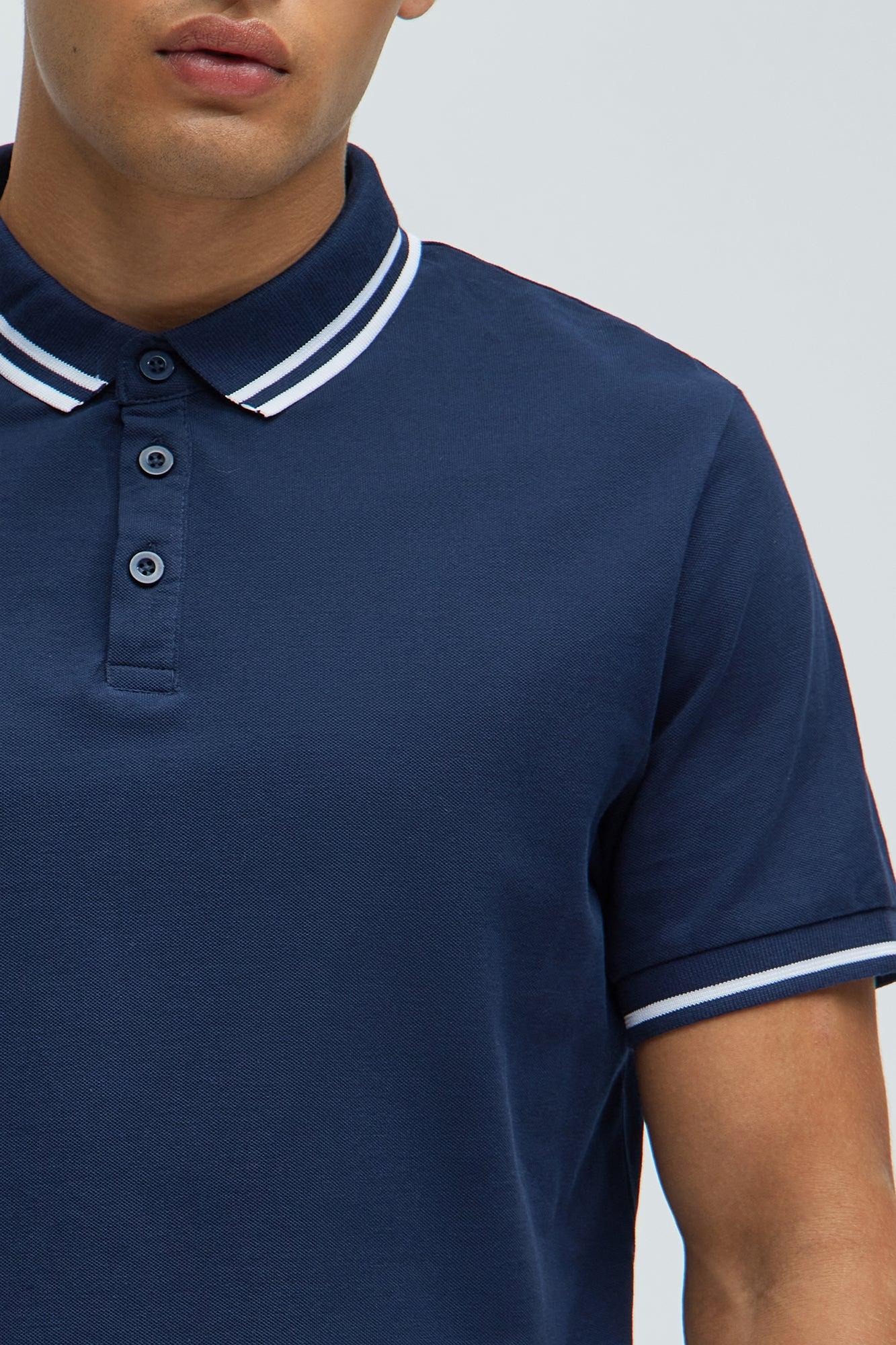 Wilson Short Sleeve Polo - Navy Product Image