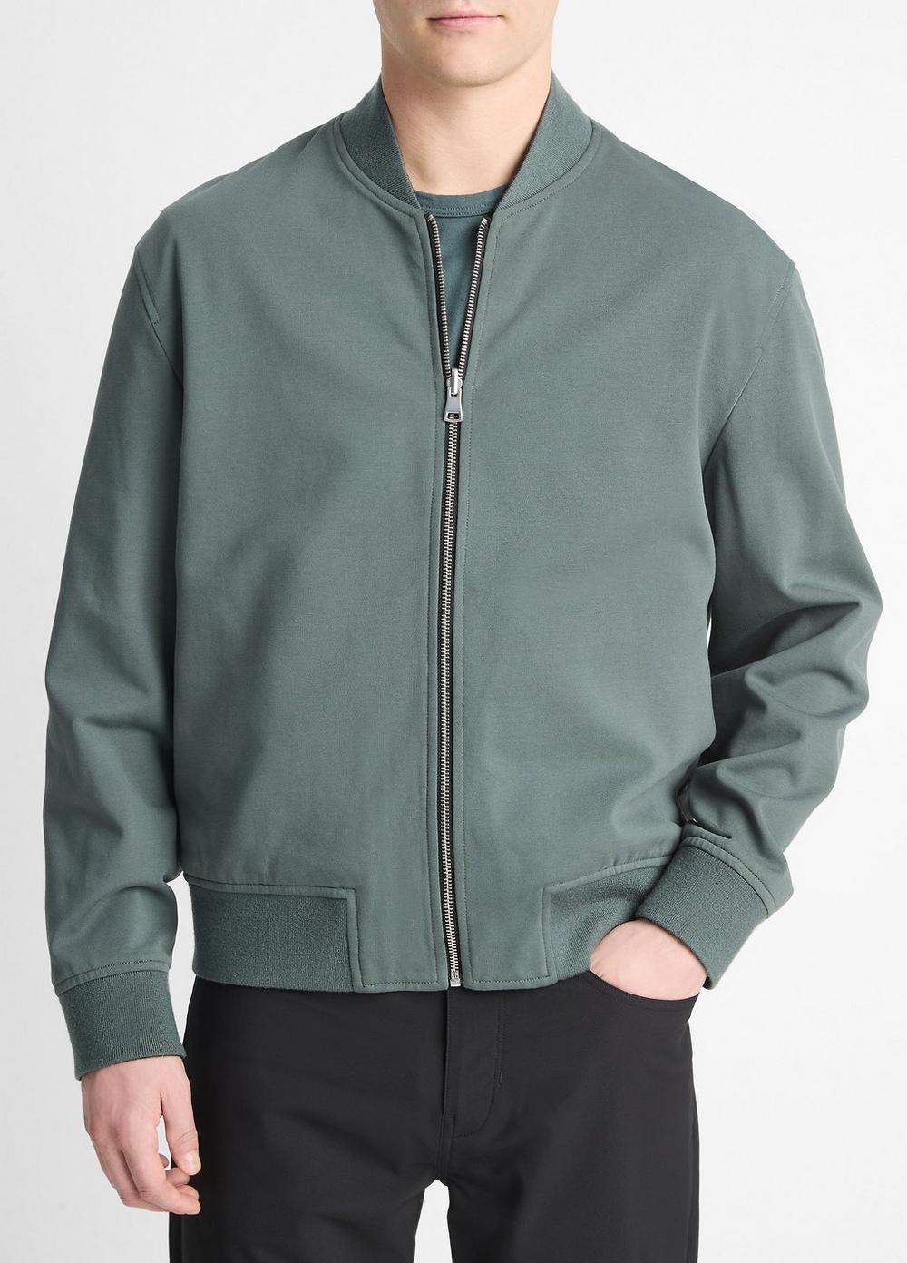 Mens Reversible Cotton-Blend Bomber Jacket, Black/petrol Green, Size XL Vince Product Image