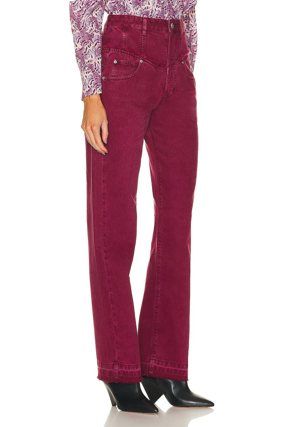 Isabel Marant Noemie Straight Leg in Burgundy Product Image