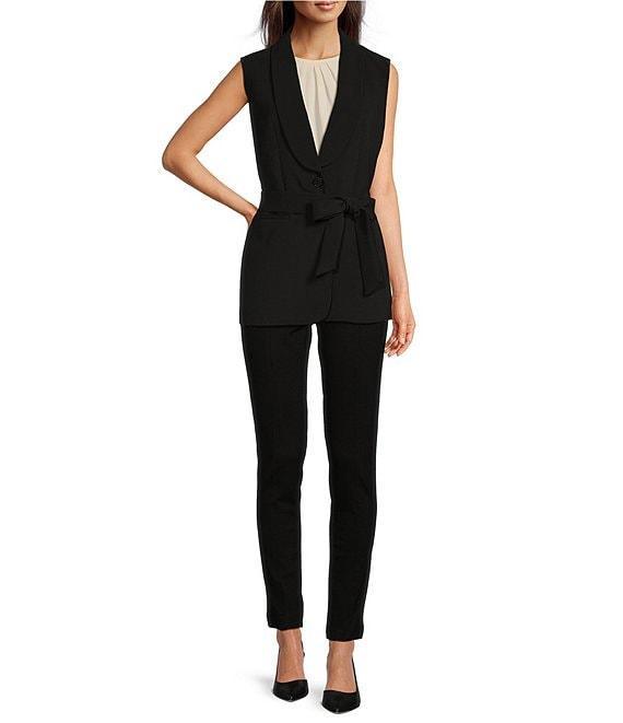Anne Klein Stretch Shawl Collar Tie Front Vest Product Image