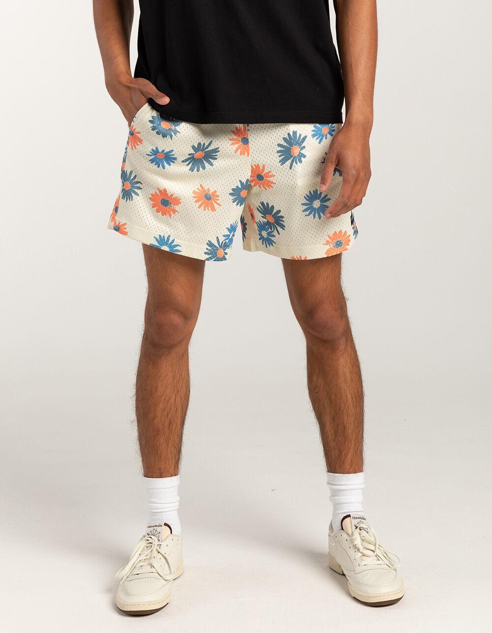 RSQ Mens 6" Mesh Shorts - Cream Combo Product Image