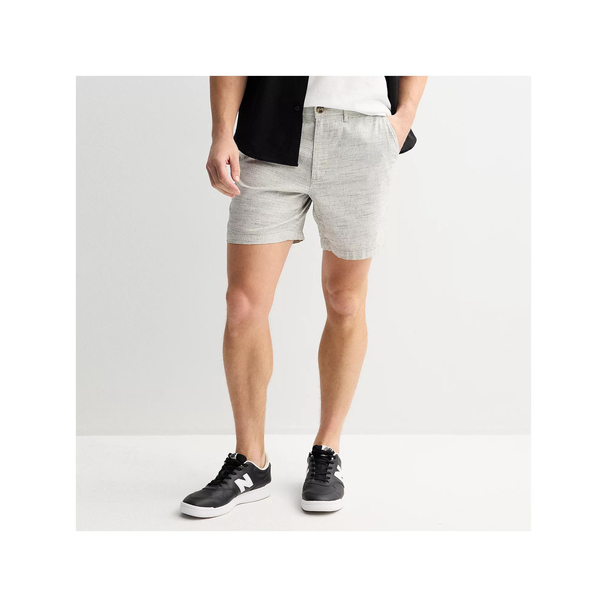 Men's Sonoma Goods For Life® 7" Flexwear Flat Front Shorts, Size: 30 7 IN, Ivory Black Product Image