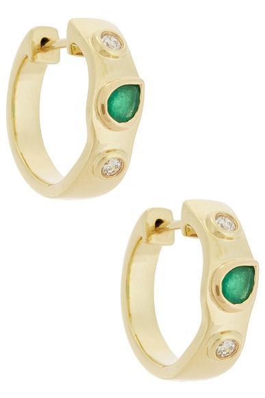 Luxe Diamond Huggie Earrings Product Image