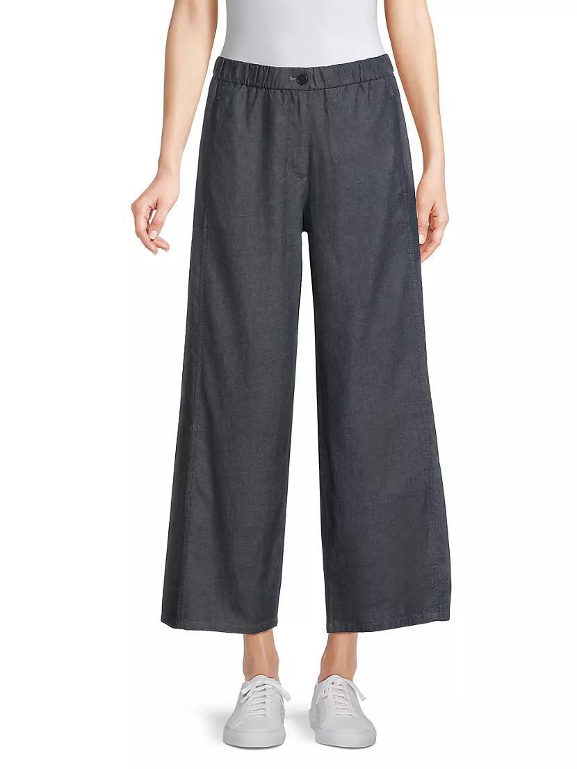 Cotton Wide-Leg Crop Pants Product Image