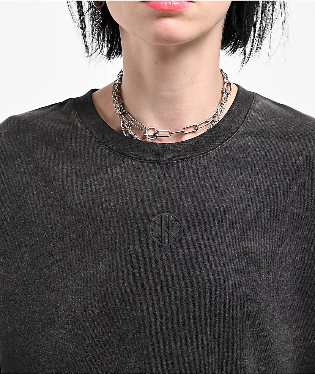 Ninth Hall Fundamentals Maeve Black Sun Bleached Oversized T-Shirt Product Image