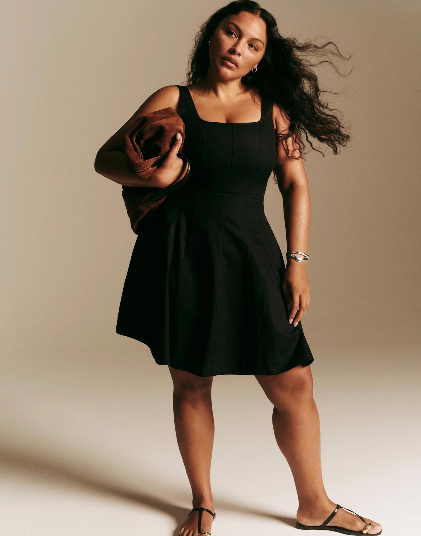 Seamed Open Squareneck Mini Dress Product Image