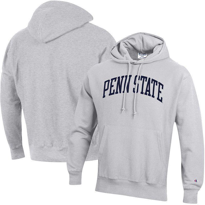 Mens Champion Heathered Gray Penn State Nittany Lions Team Arch Reverse Weave Pullover Hoodie Product Image