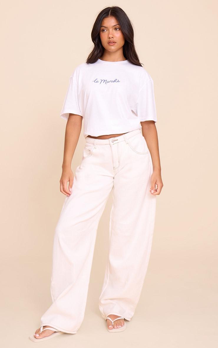 White Le Marche Graphic Oversized T-shirt Product Image