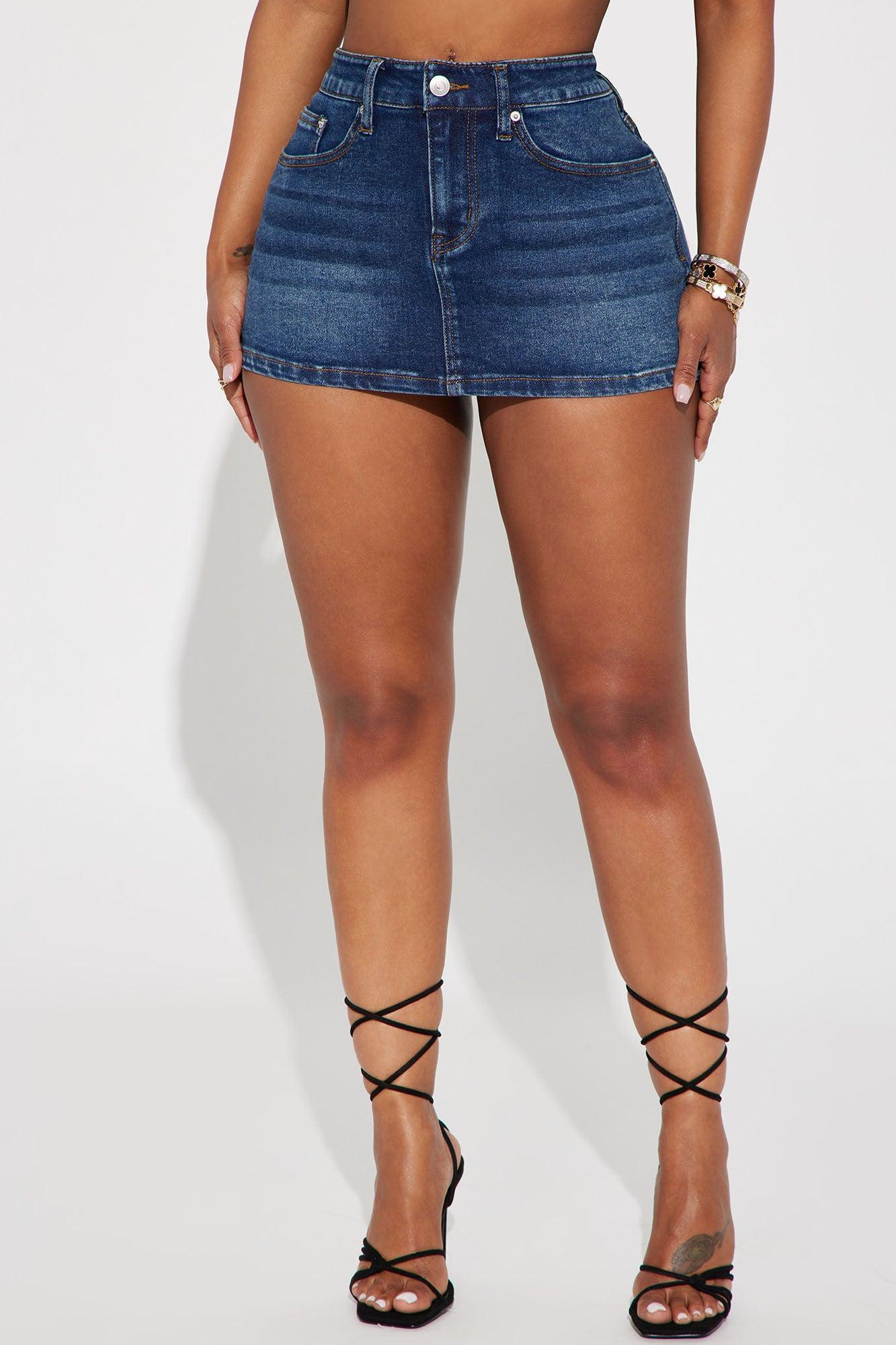 The OG Denim Micro Mini Skirt - Dark Wash Product Image