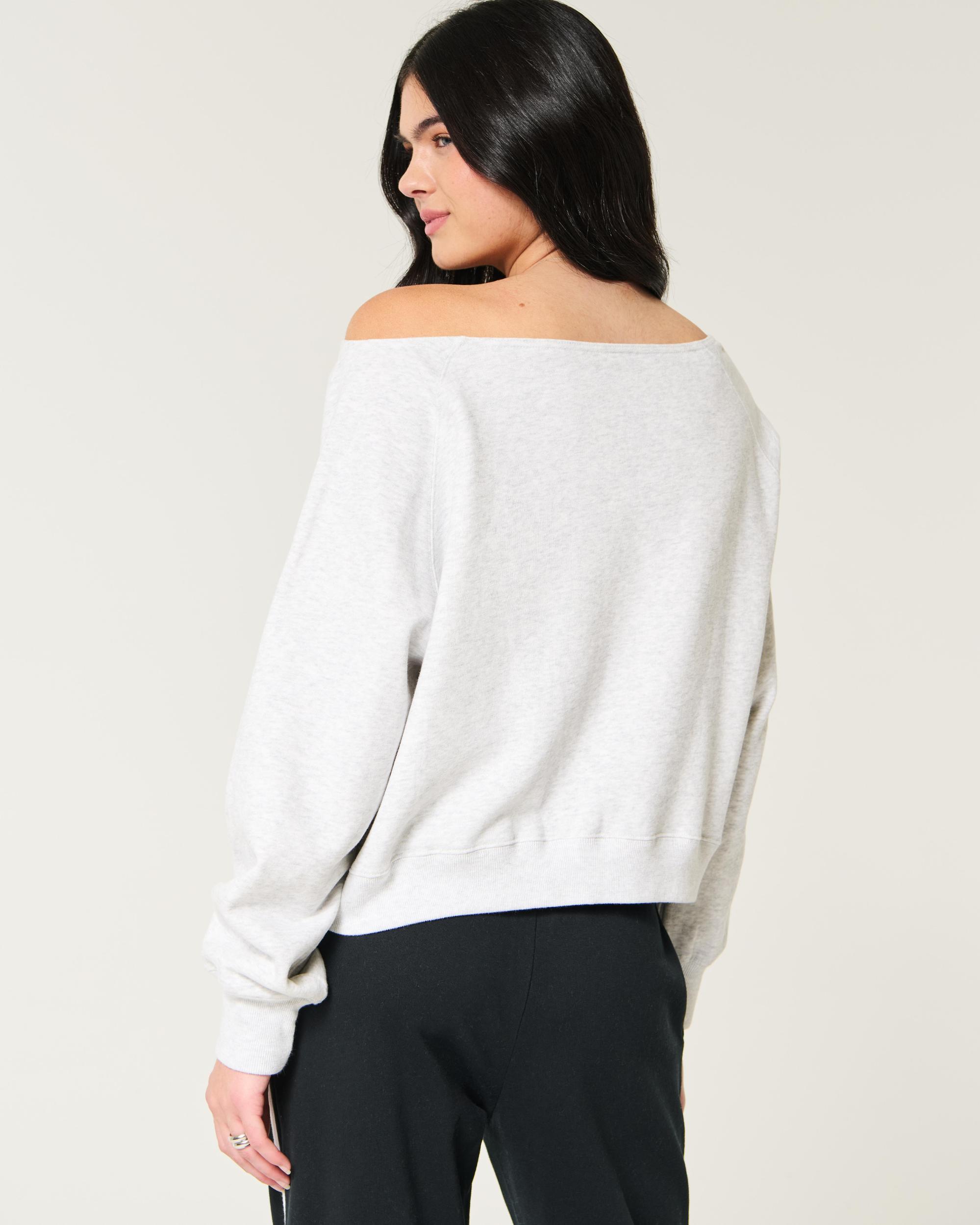 Easy Off-the-Shoulder NYC Graphic Sweatshirt Product Image