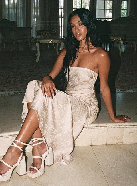 Salvin Strapless Maxi Dress Champagne Product Image