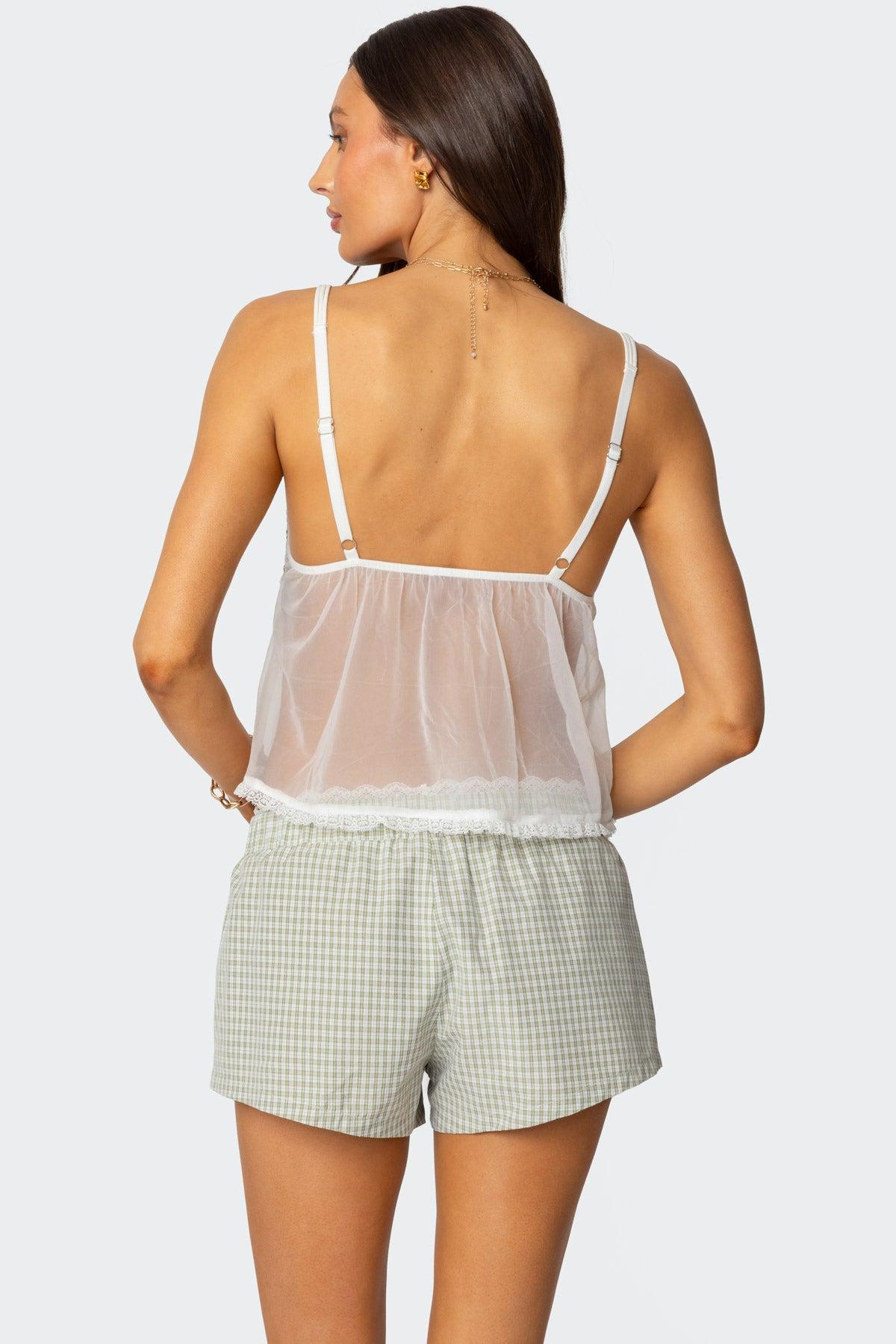 Sheer Lacey Babydoll Tank Top Product Image